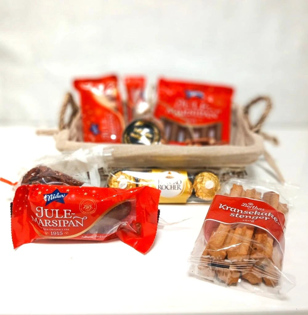 Corporate Christmas Greeting – Gift Basket with Holiday Marzipan and Traditional Baked Treats