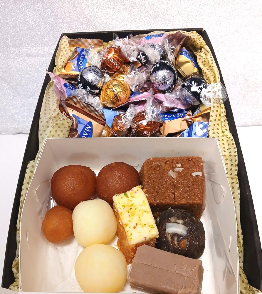 Mithai and Chocolates gift basket Eid Mubarak Edition