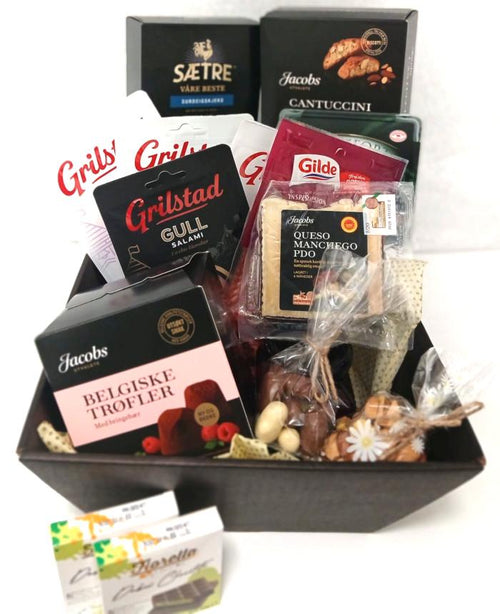 Bedrifts Gourmet Gavekurv med Spekemat og Snacks