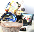 Gift basket chocolate and Musserende -Flettet kurv 30 cm lys